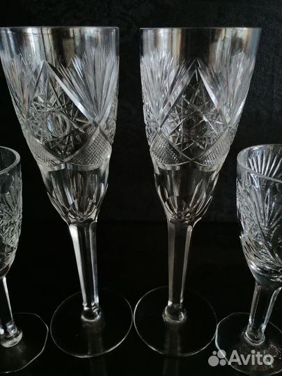 Рюмки фужеры стопки хрустальные посуда СССР