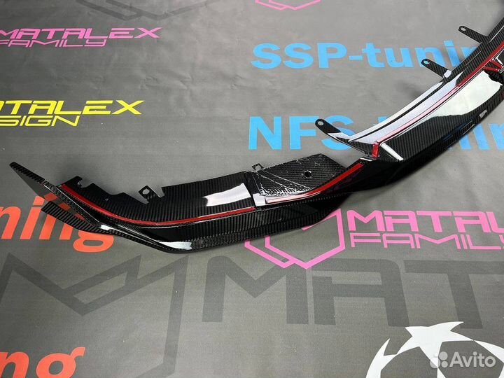 Сплиттер на BMW G14 G15 G16 SQ style сухой карбон