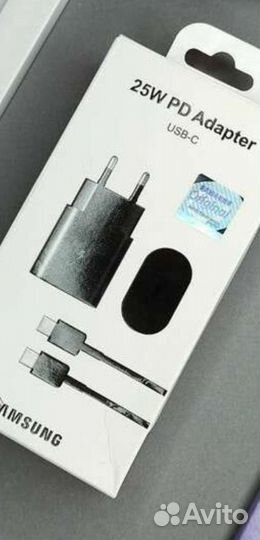 Быстрая зарядка samsung 25w + кабель USB Type-C