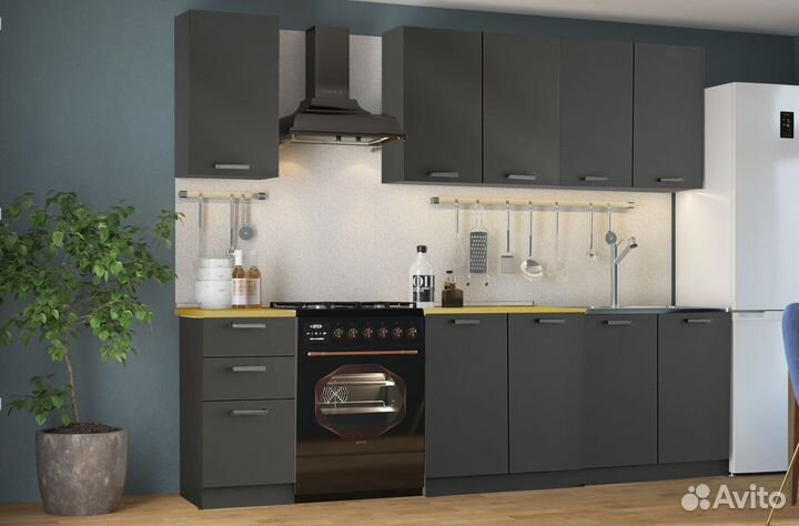 Кухня Роксана графит 2 метра