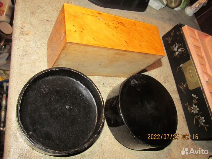 Старинная шкатулка кап кость перламутр Китай 40 е