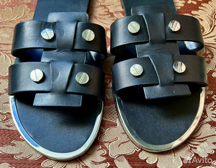 Dkny шлепки кожа болты оригинал 40р