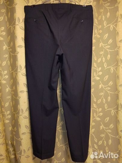 Giorgio Armani 54 брюки с отворотами 100% шерсть м