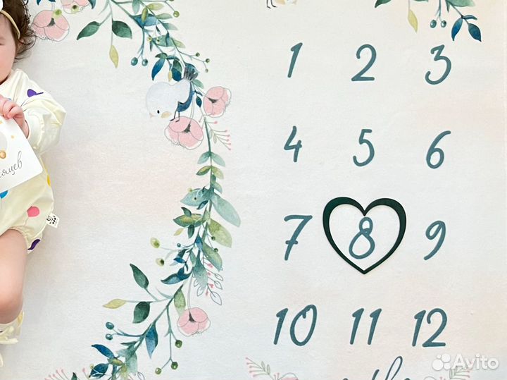 Плед по месяцам детский для фото