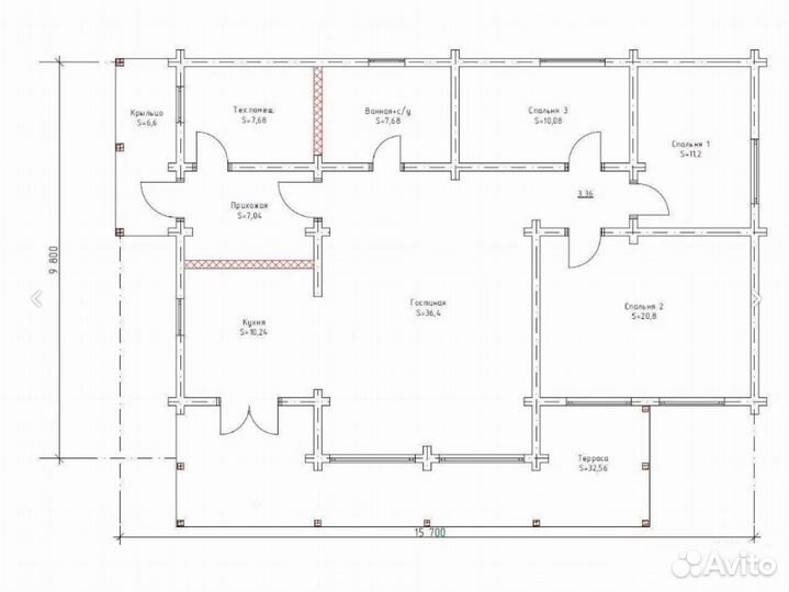 Домокомплекты из бруса (клеенного) 8х14,4 м