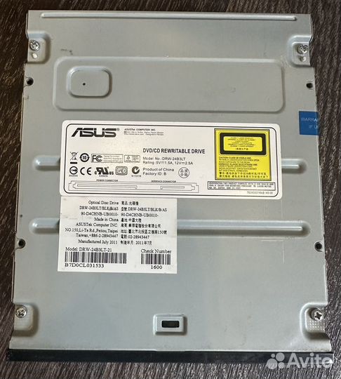 Оптический привод DVD-RW CD-RW asus