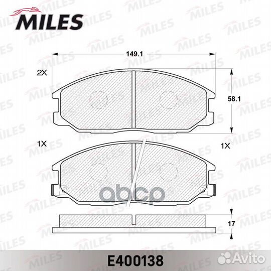 Колодки передние Ssang Yong/Miles/ E400138 Miles