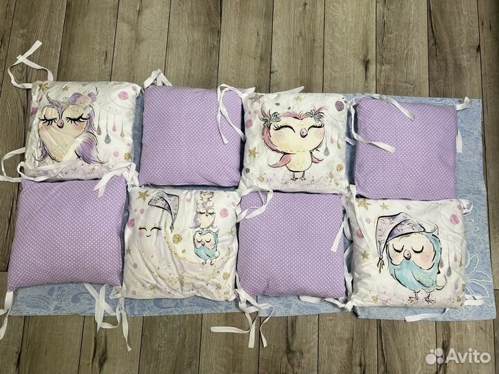 Бортики в детскую кроватку с одеялом