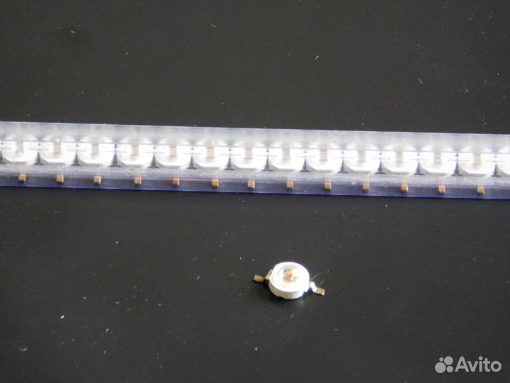 Светодиод 1W, красный 620-630 nm, 120гр, 40-50Lm