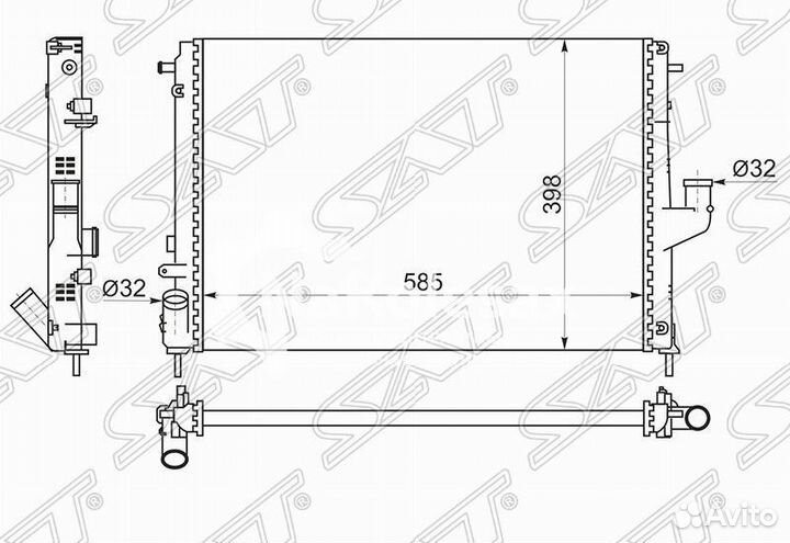 Радиатор renault duster 10/logan 08/LADA largus 12