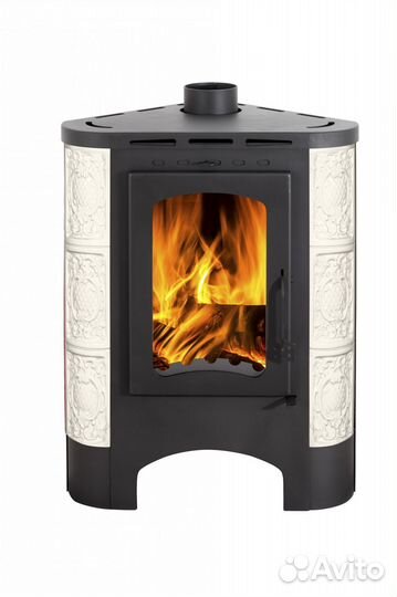Печь-камин бавария Угловая Радиус изразцовая 