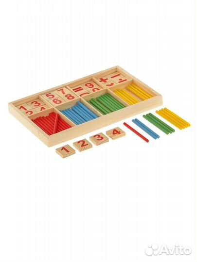 Счётные палочки, цифры и знаки, 72 элемента