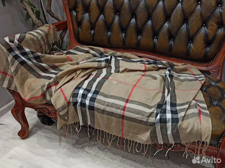 Пончо огромный палантин burberry хлопок италия