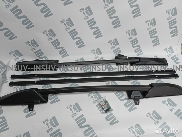 Рейлинги Шевроле Нива с поперечинами (черный) пт