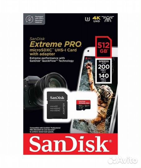 Карта памяти SanDisk Extreme PRO 512 GB