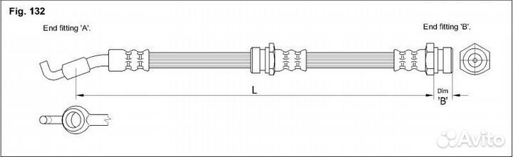 Шланг тормозной задний KK FT4061