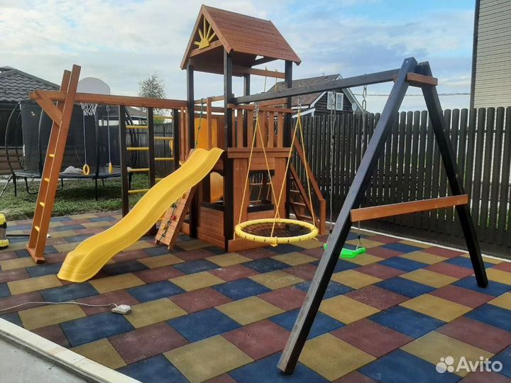 Игровые деревянные площадки для детей