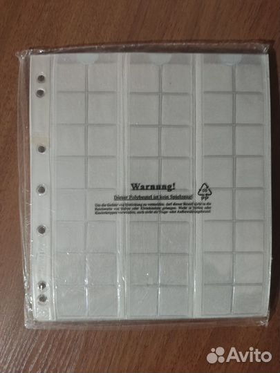 Листы для монет для альбома 