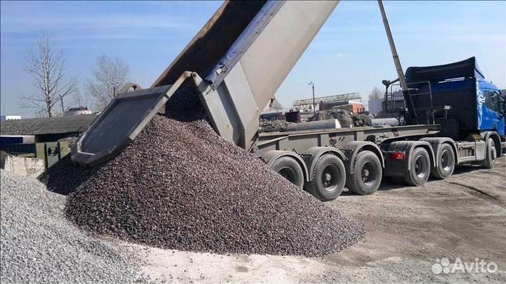 Песок строительный, Щебень гранитный, Земля сеяная