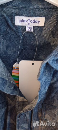 Сорочка рубашка текстильная джинсовая мальчикам