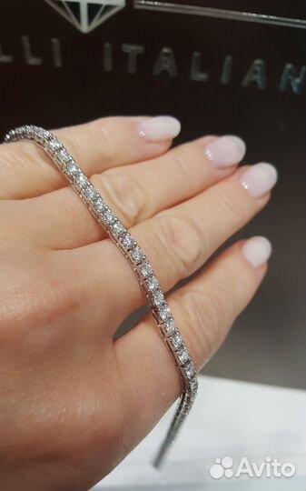Теннисный браслет с бриллиантами 4.5ct. Италия МГУ