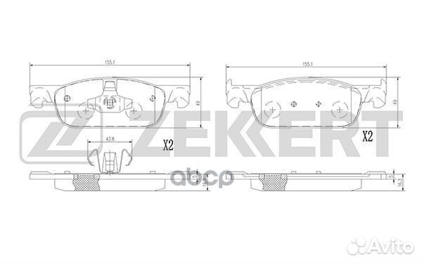 Колодки передние Renault/Zekkert/ BS1378 Zekkert
