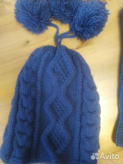 Комплект шапка шарф варежки