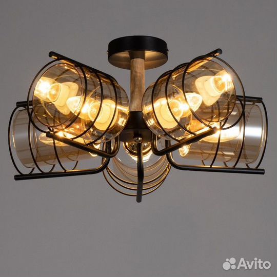 Люстра 'Моана' 5хЕ27 40Вт черный 43х14х21см