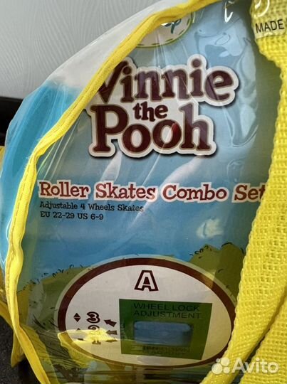Роликовые раздвижные коньки WinnieThePooh р-р22-29