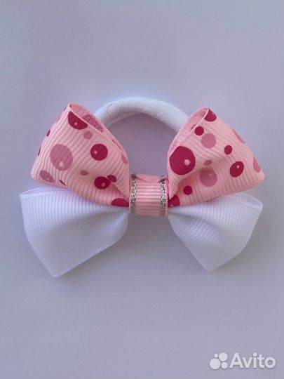 Бантик для волос ручной работы на резинке