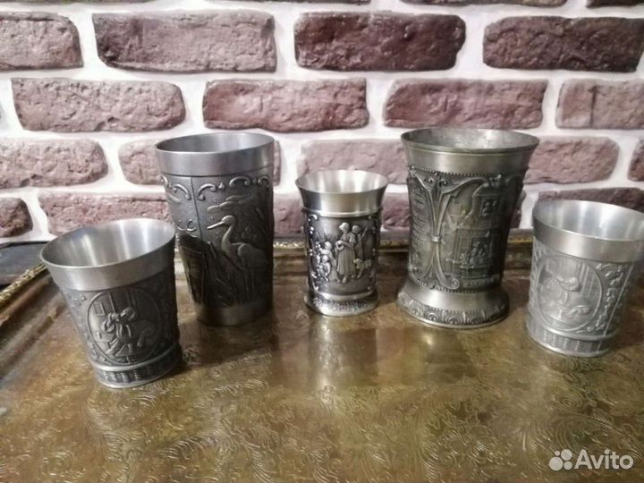 Старинные оловянные бокалы Германия