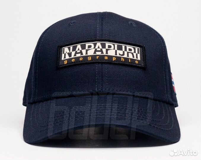 Кепка бейсболка Napapijri синяя с флагом