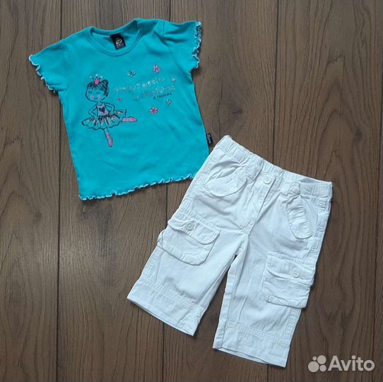 Летняя одежда вещи пакетом на девочку р.68