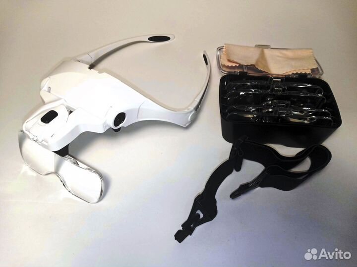 Лупа очки бинокулярная 9892B2 с LED подсветкой