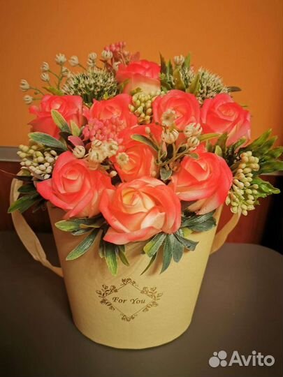 Букет из мыльных роз