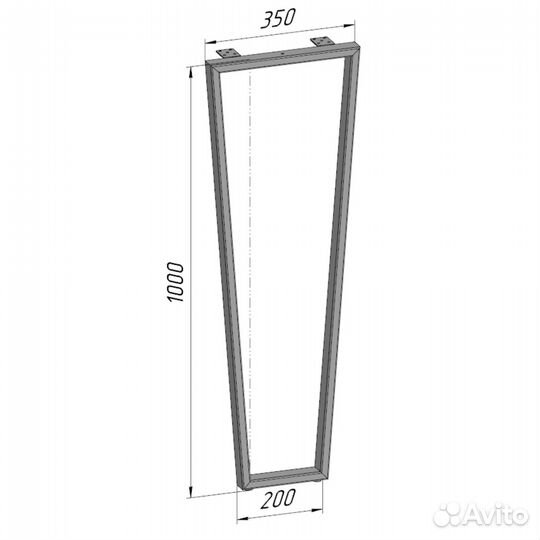 Подстолье для стола белое с регулировкой Трапеция Лофт 1000 350 40 мм барное металлическое