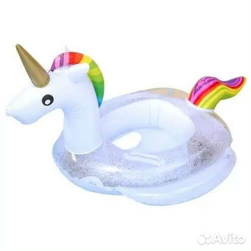 Надувной круг фламинго с вырезом для ножек