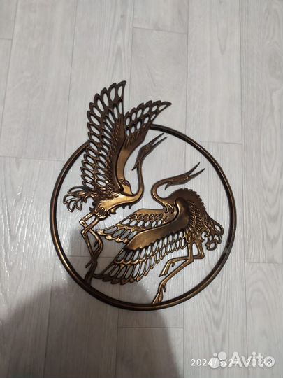 Настенное панно СССР Цапли металл