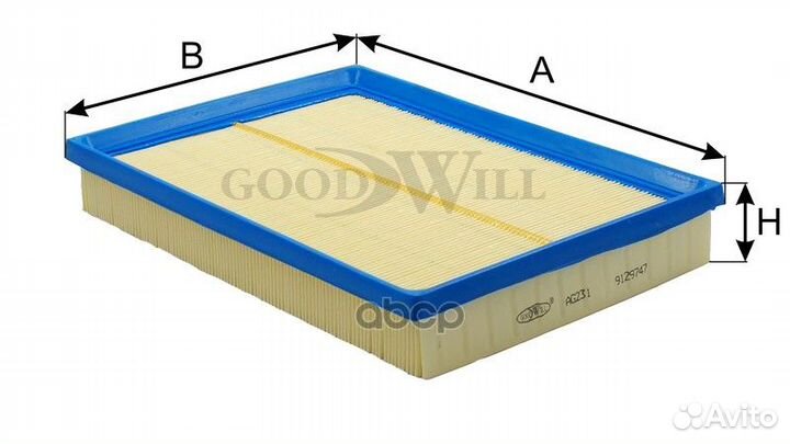 Фильтр воздушный GoodWill AG 231 Корея, Республика