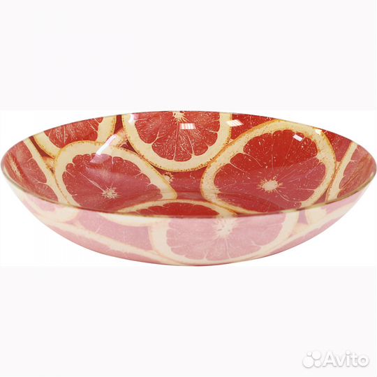 Салатник большой Фрукты 30*6см, стекло