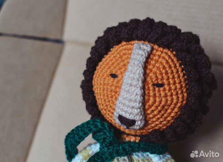 Вязаная игрушка Лев ручная работа