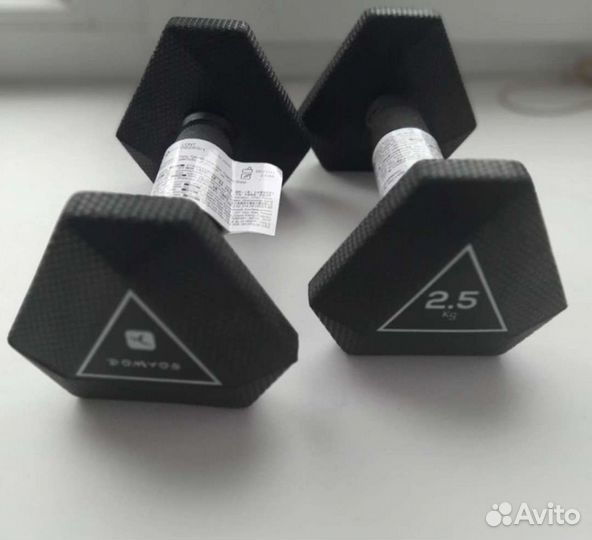Гантели 2,5кг, 0,5кг диск Domyos Decathlon