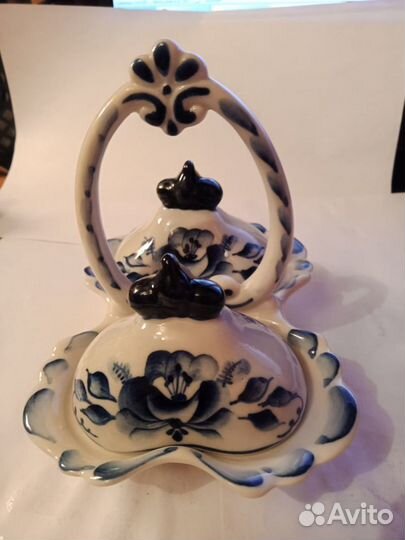 Икорница соусница гжель