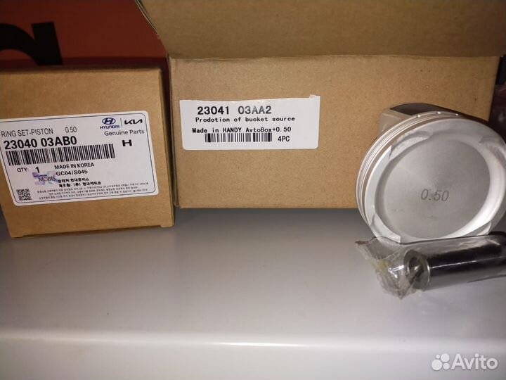 Рем поршни +0.50. 1.4 G4LC 23041 03AA2 KIA Hyundai