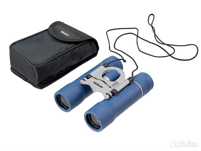 Бинокль Veber Sport new бн 10x25 синий/серебристый