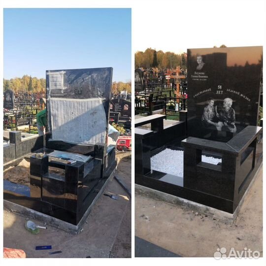 Установка, ремонт памятника, благоустройство могил