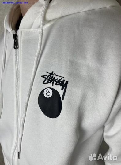 Зип худи Stussy белое (Арт.71919)