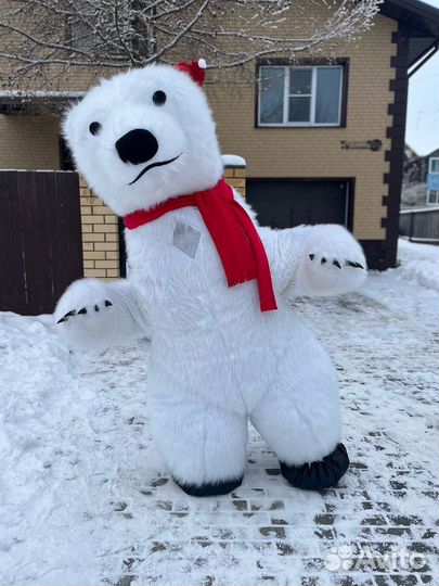 Ростовой костюм белого медведя, шарф