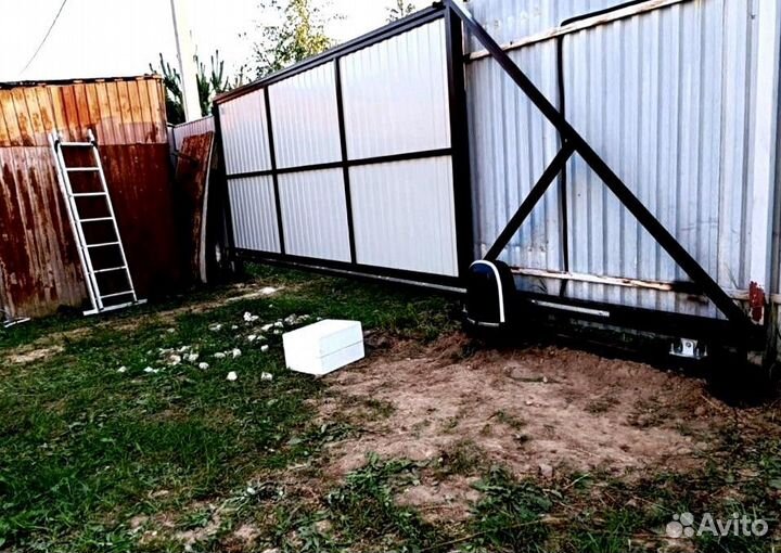 Откатные ворота оцинкованные