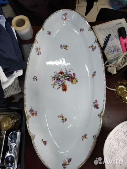 Блюдо старинное большое 60 см винтаж